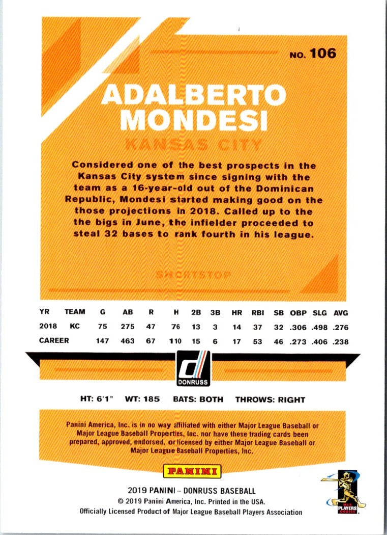 2019 Donruss Adalberto Mondesi