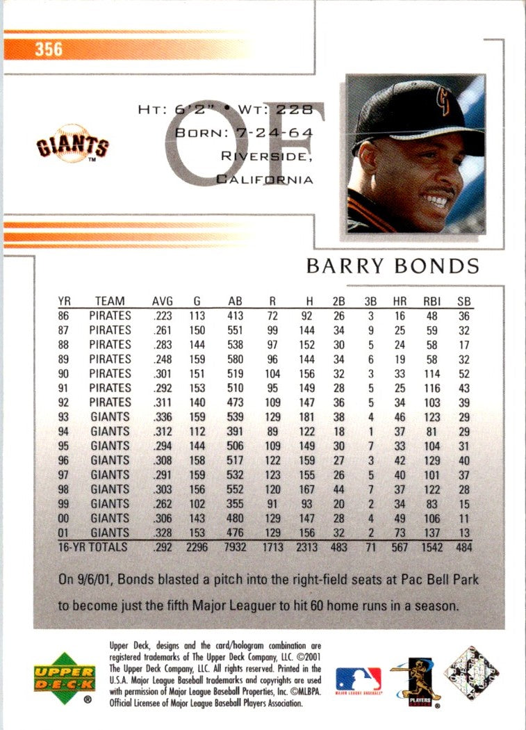 2002 Upper Deck Barry Bonds