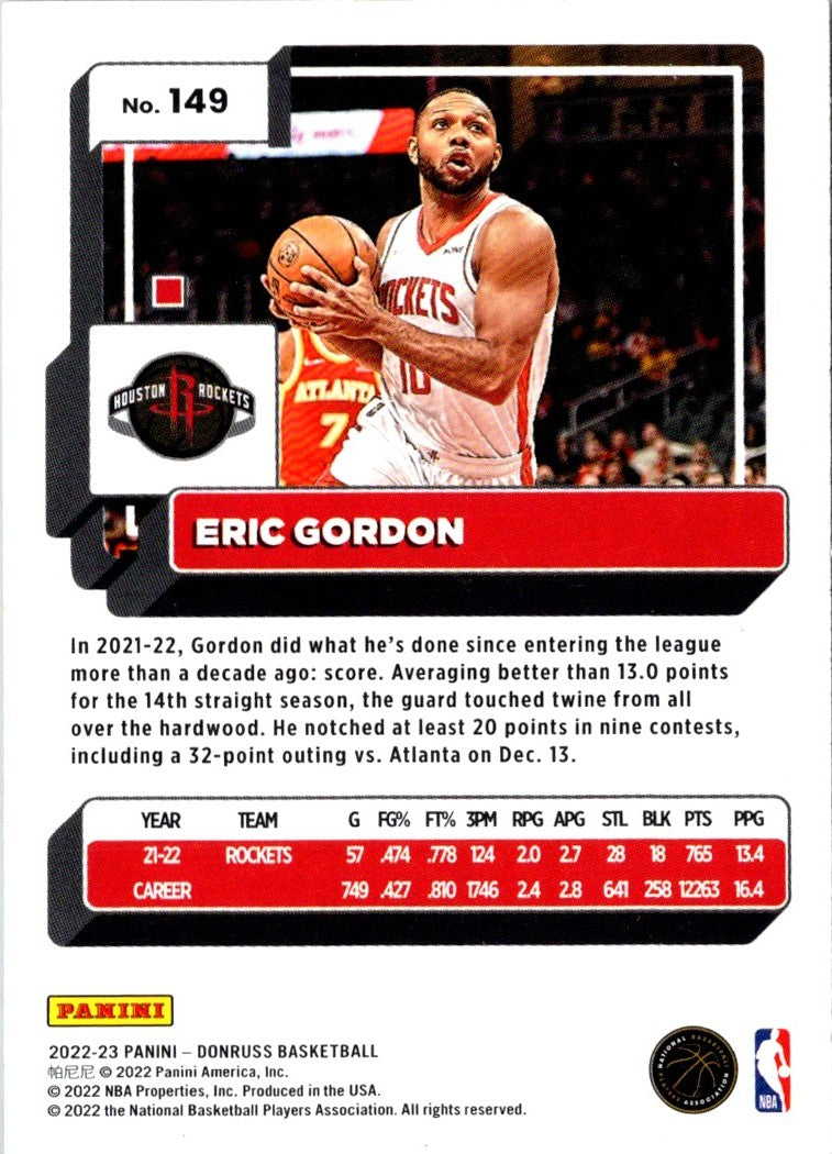 2022 Donruss Holo Laser Red/Gold Eric Gordon