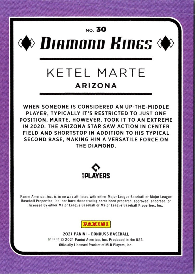 2021 Donruss Holo Purple Ketel Marte
