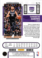 2022 Panini Contenders Season Ticket Domantas Sabonis #73