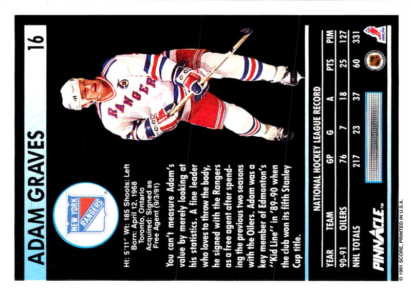1991 Pinnacle Adam Graves
