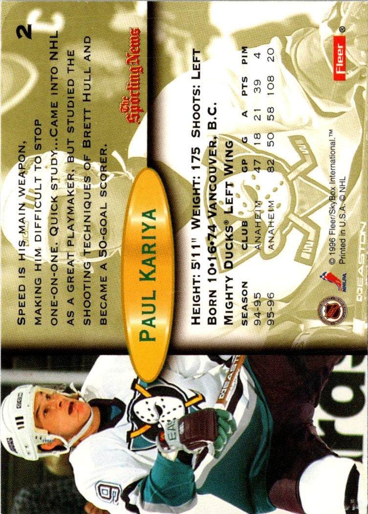 1996 Fleer Paul Kariya