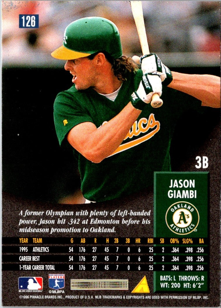 1996 Pinnacle Jason Giambi