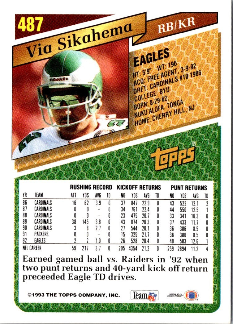 1993 Topps Vai Sikahema