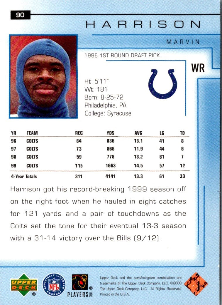 1999 Upper Deck Marvin Harrison