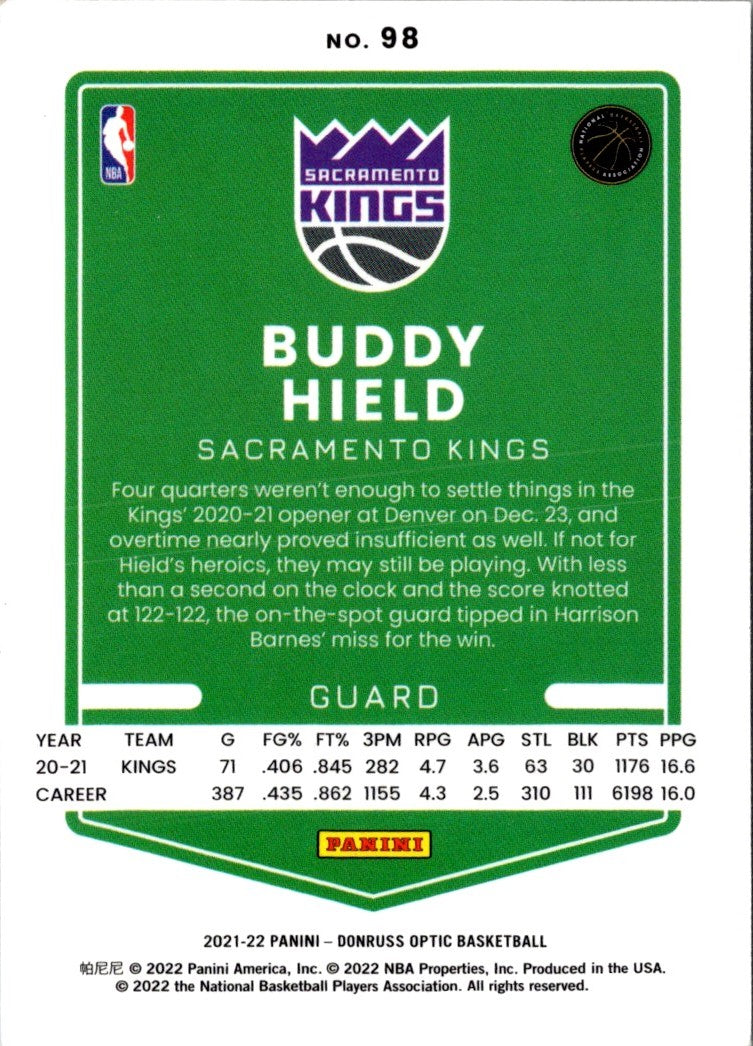 2021 Donruss Optic Blue Buddy Hield