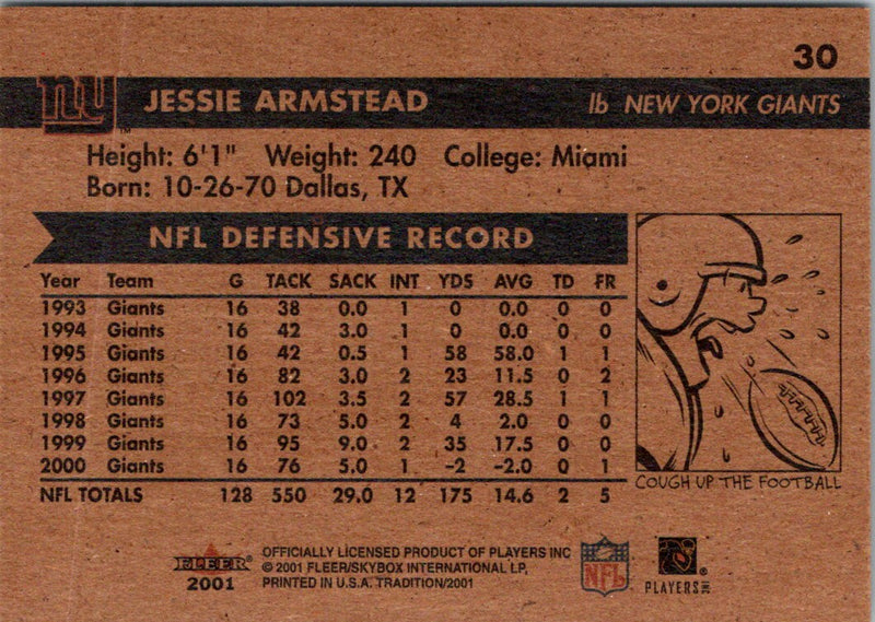 2001 Fleer Tradition Glossy Jessie Armstead