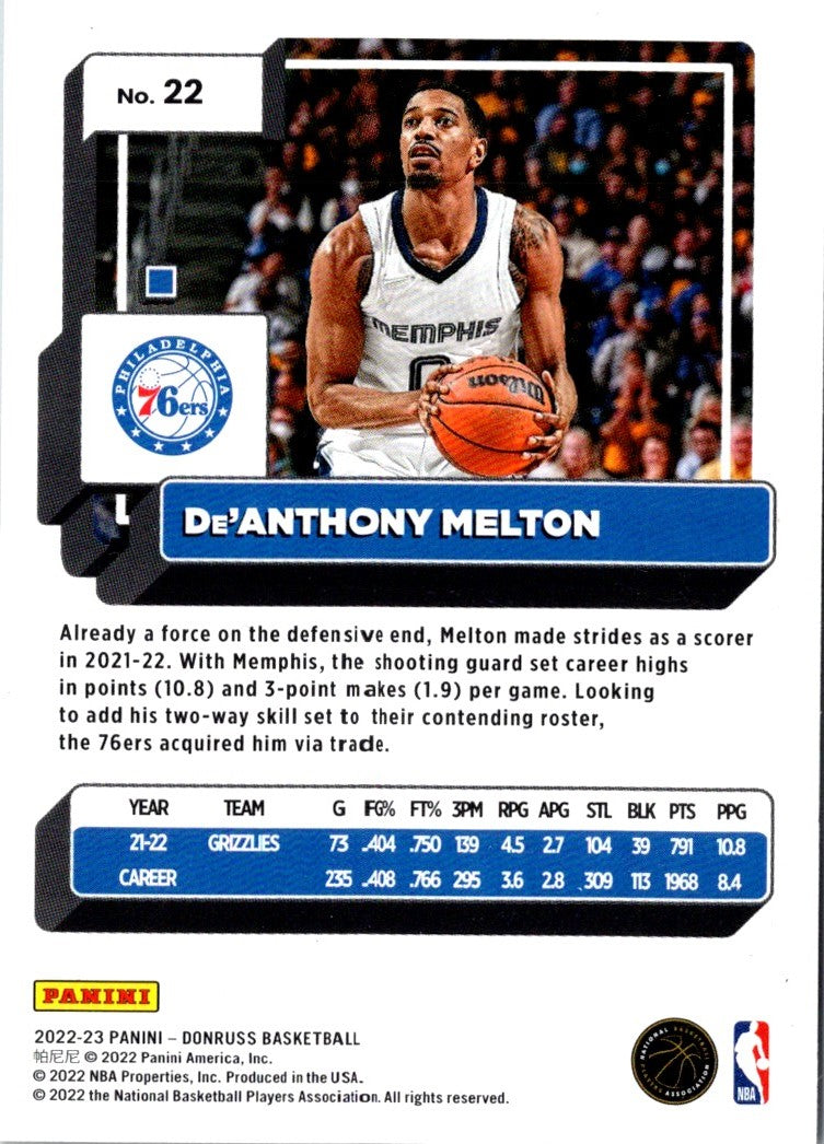 2022 Donruss De'Anthony Melton