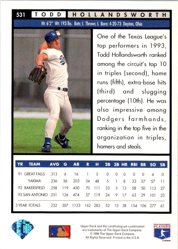 1994 Upper Deck Todd Hollandsworth