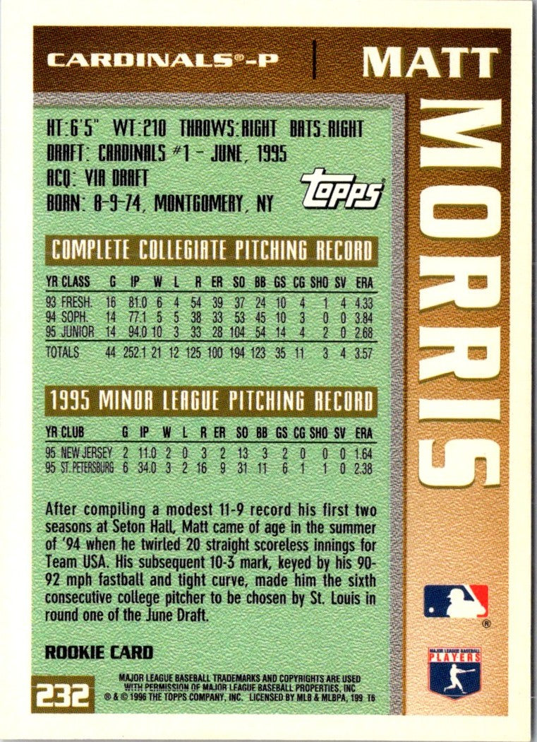 1996 Topps Matt Morris