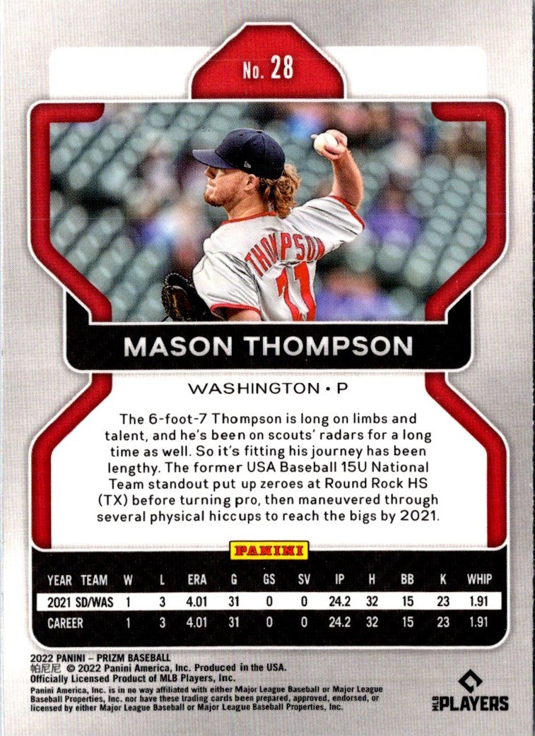 2022 Panini Prizm Mason Thompson