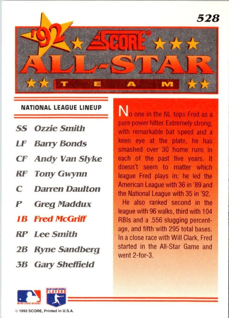 1993 Score Fred McGriff