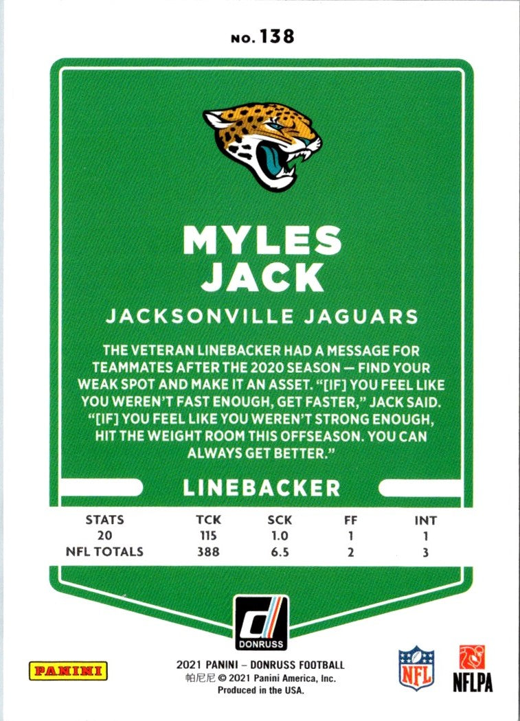 2021 Donruss Myles Jack