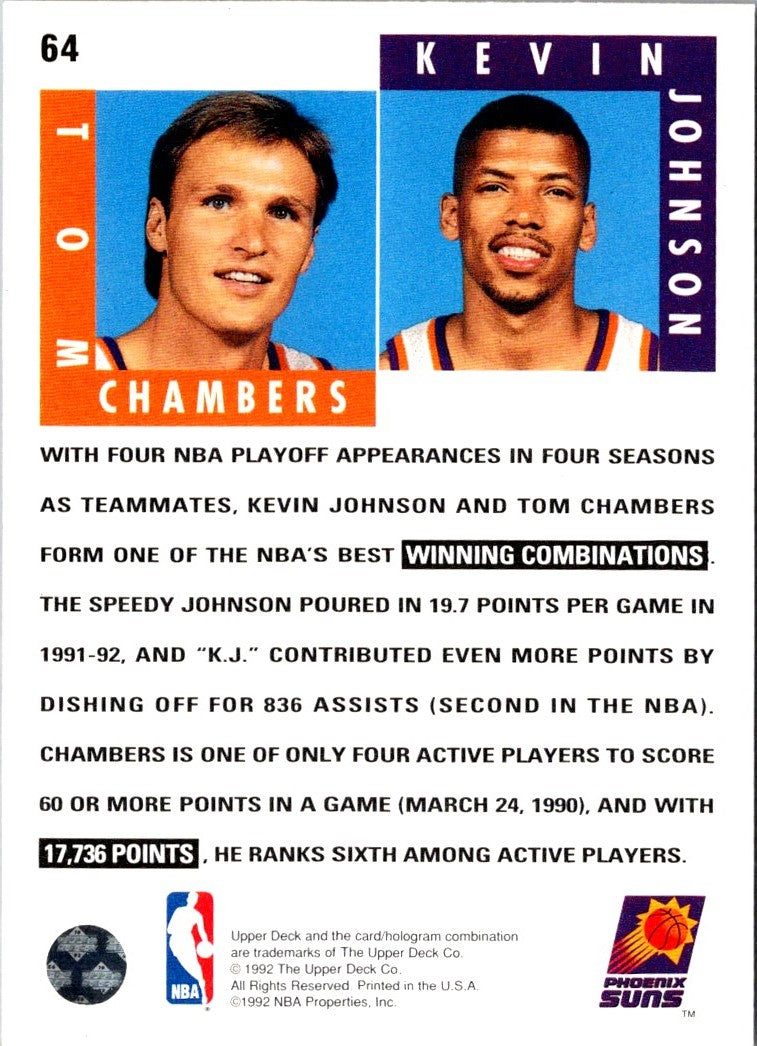 1992 Upper Deck Tom Chambers/Kevin Johnson