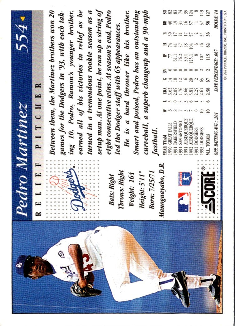 1994 Score Pedro Martinez