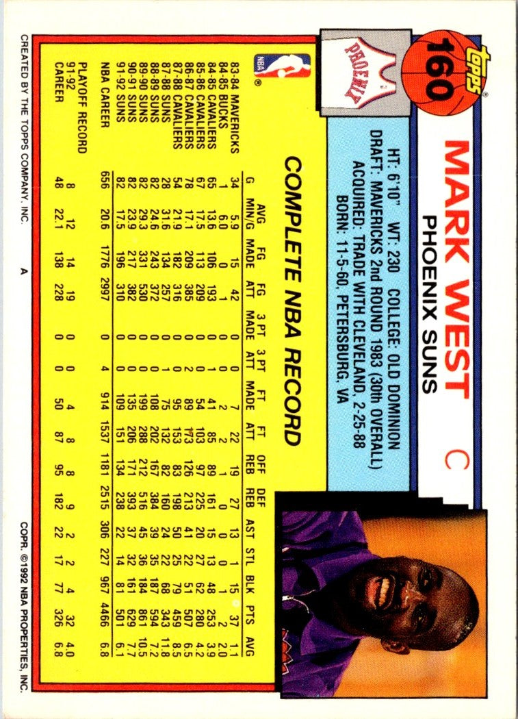 1992 Topps Gold Mark West