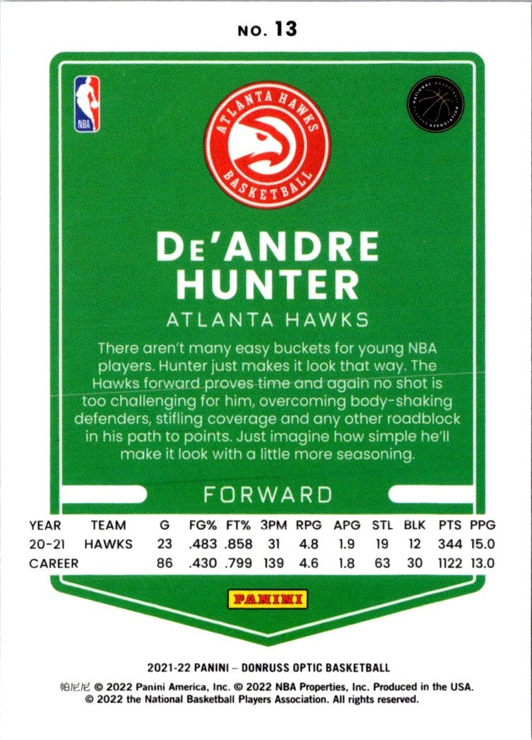 2021 Donruss Optic Red De'Andre Hunter