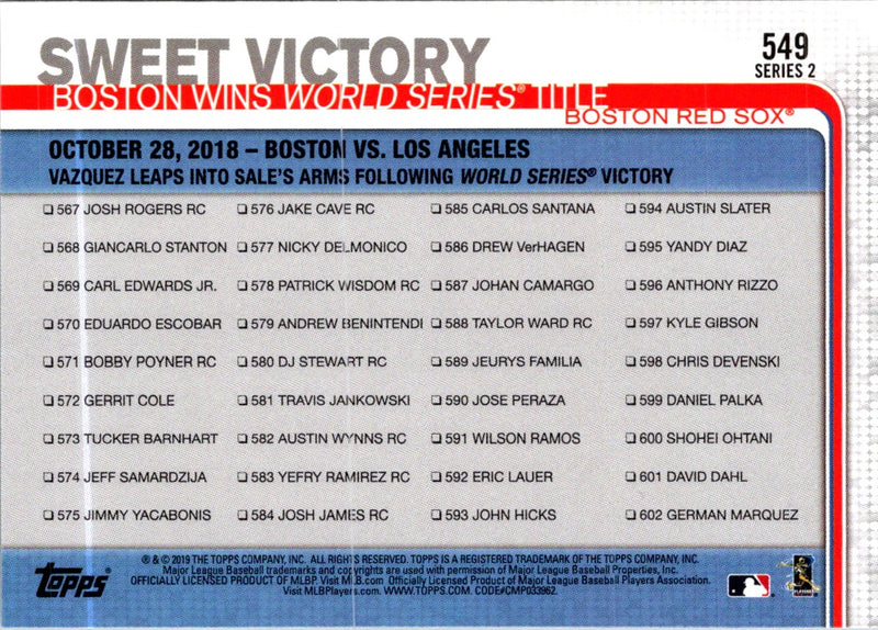 2019 Topps Sweet Victory