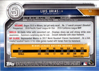2019 Bowman Chrome Luis Urias #53 Rookie