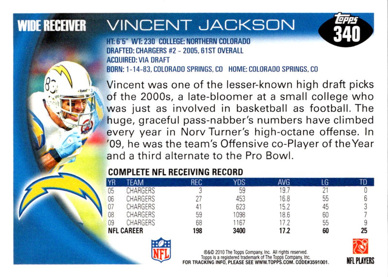 2010 Topps Vincent Jackson