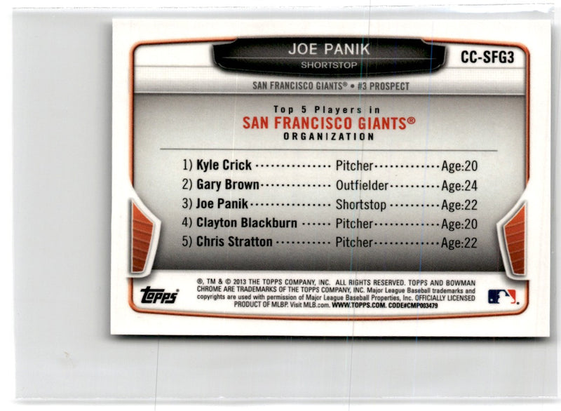 2013 Bowman Chrome Cream of the Crop Mini Refractors Joe Panik