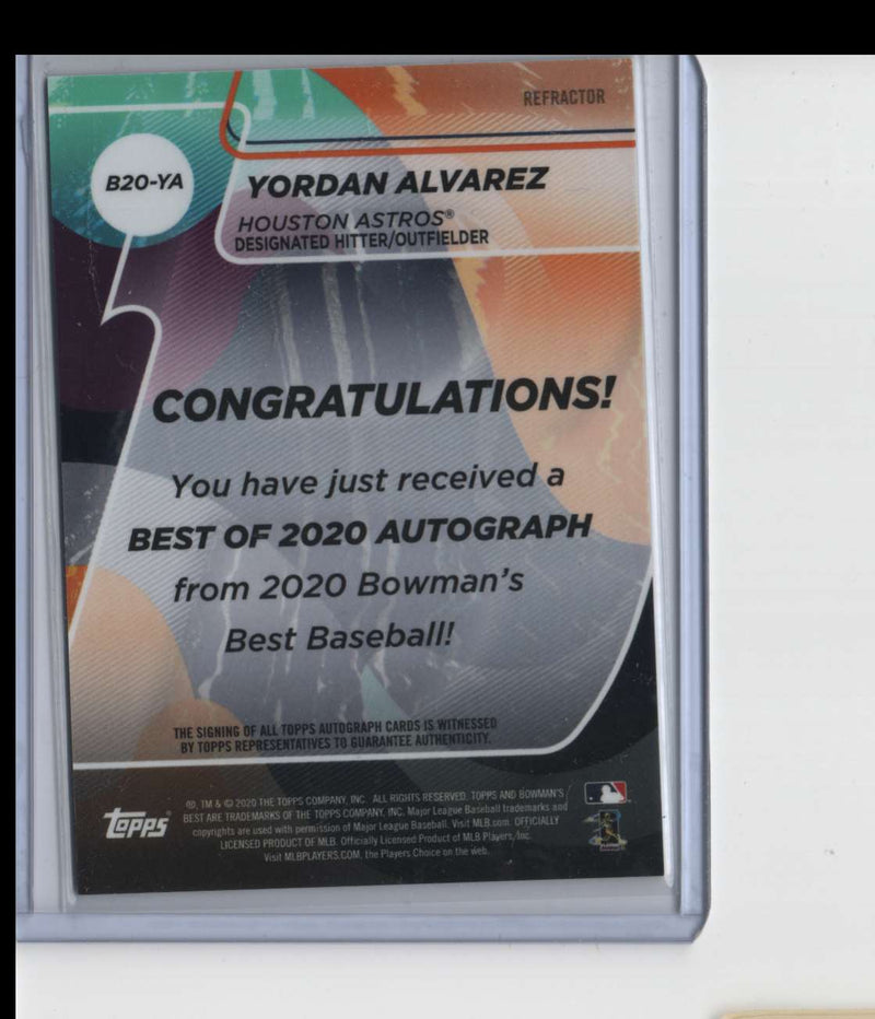 2020 Bowman's Best of 2020 Autographs Yordan Alvarez