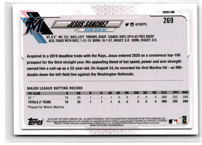 2021 Topps Jesus Sanchez