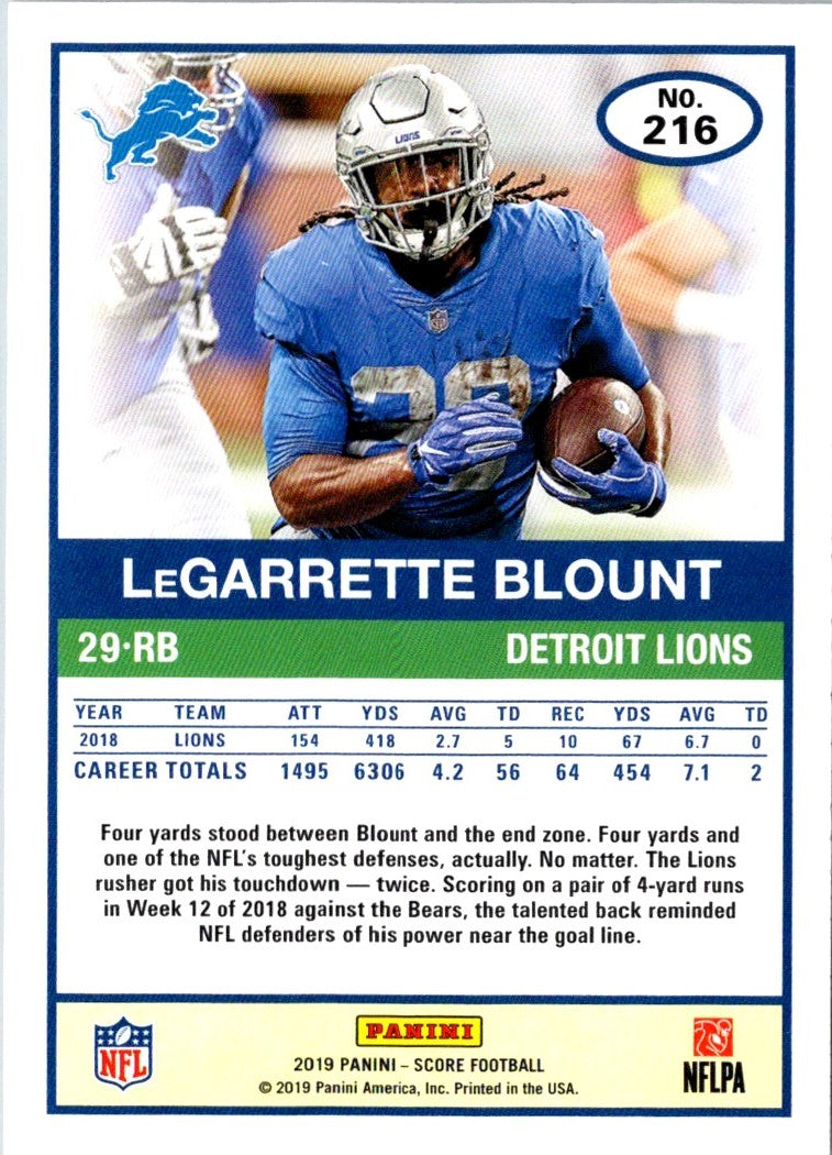 2019 Score LeGarrette Blount