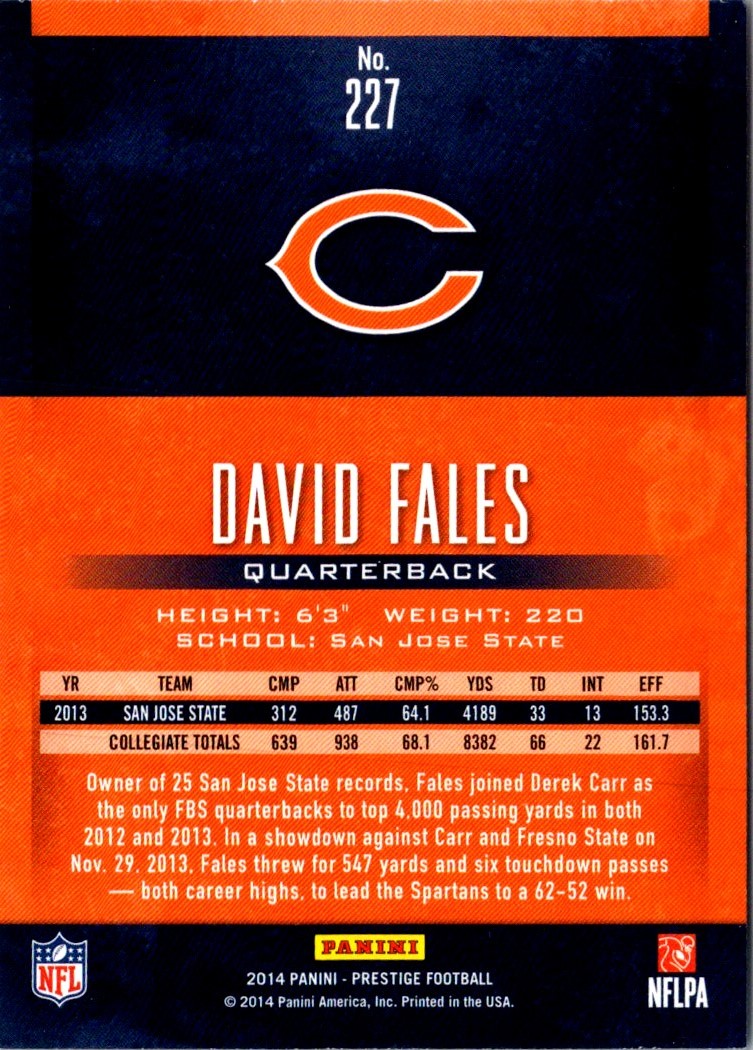 2014 Panini Prestige David Fales