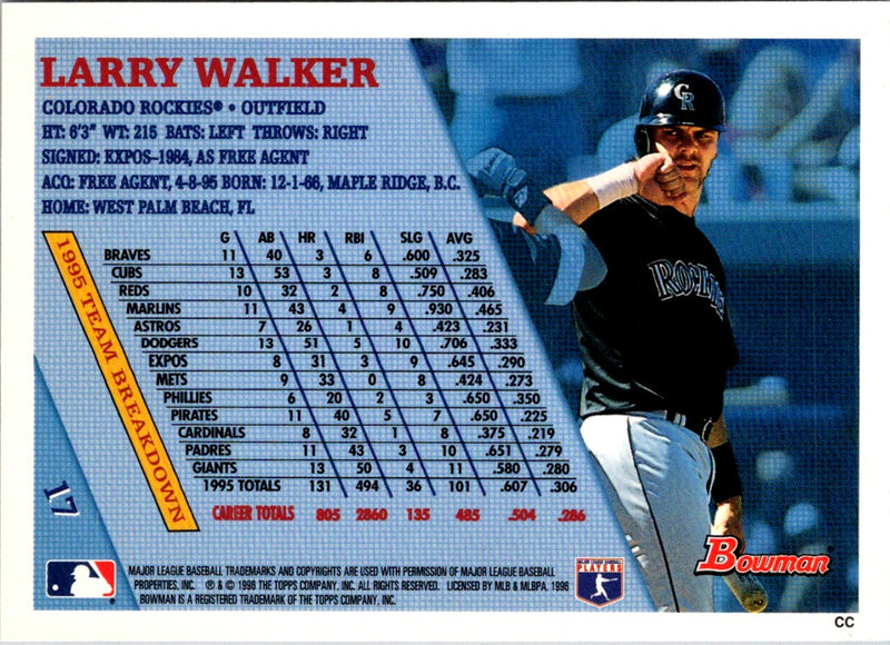 1998 Pinnacle Plus Team Gold Ken Griffey Jr./Larry Walker