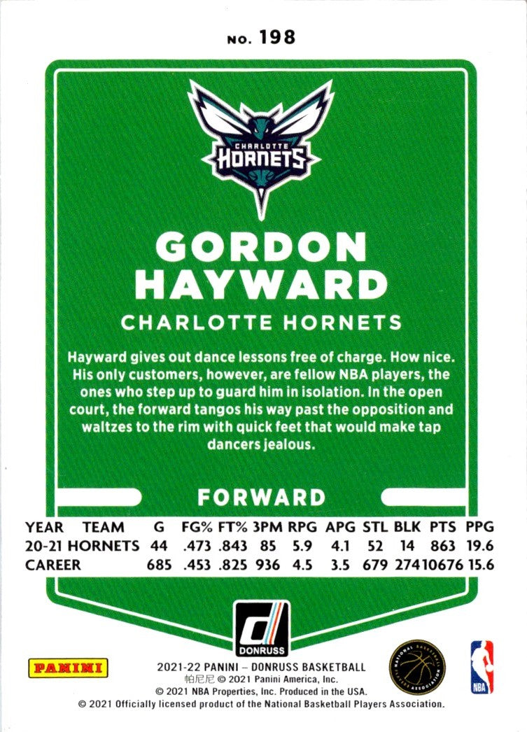 2021 Donruss Gordon Hayward