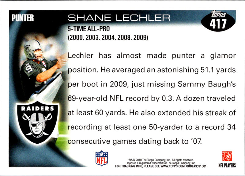 2010 Topps Shane Lechler