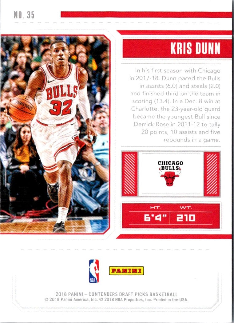 2018 Panini Contenders Draft Picks Kris Dunn