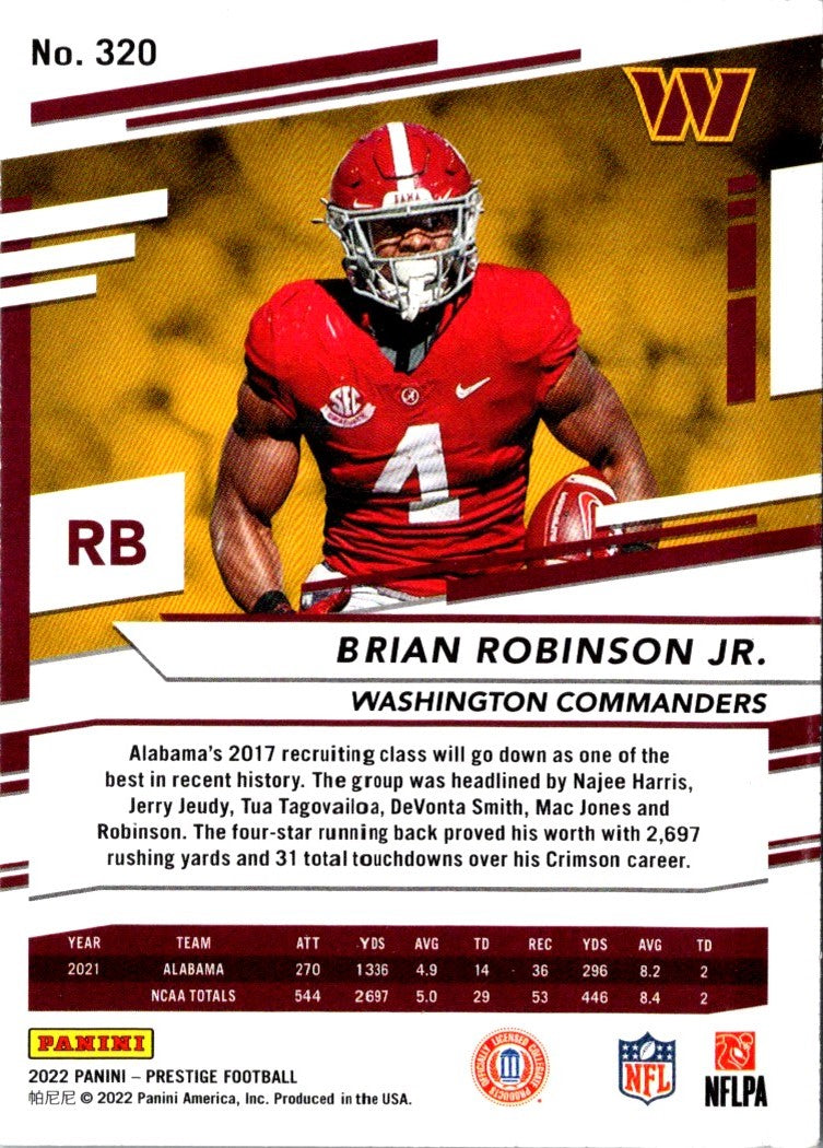 2022 Panini Prestige Brian Robinson Jr.