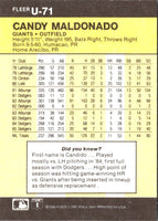 1986 Fleer Update Candy Maldonado #U-71