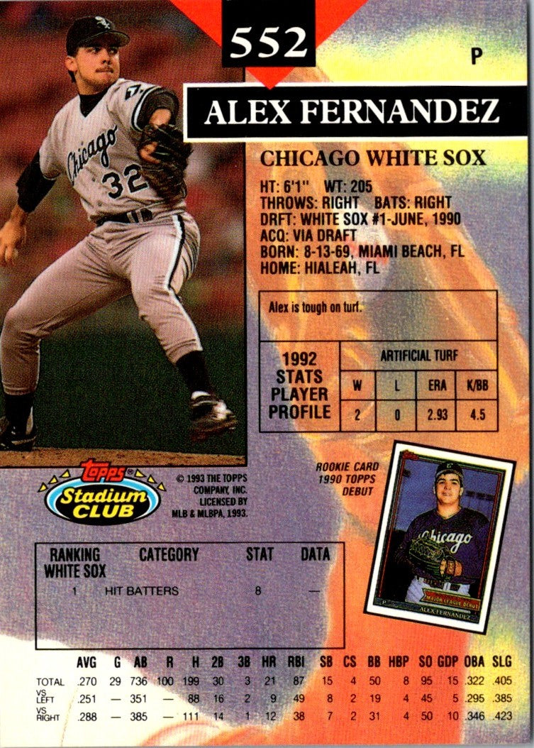 1993 Stadium Club Members Only Alex Fernandez