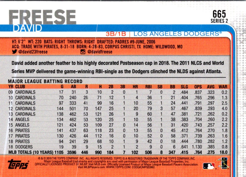 2019 Topps David Freese