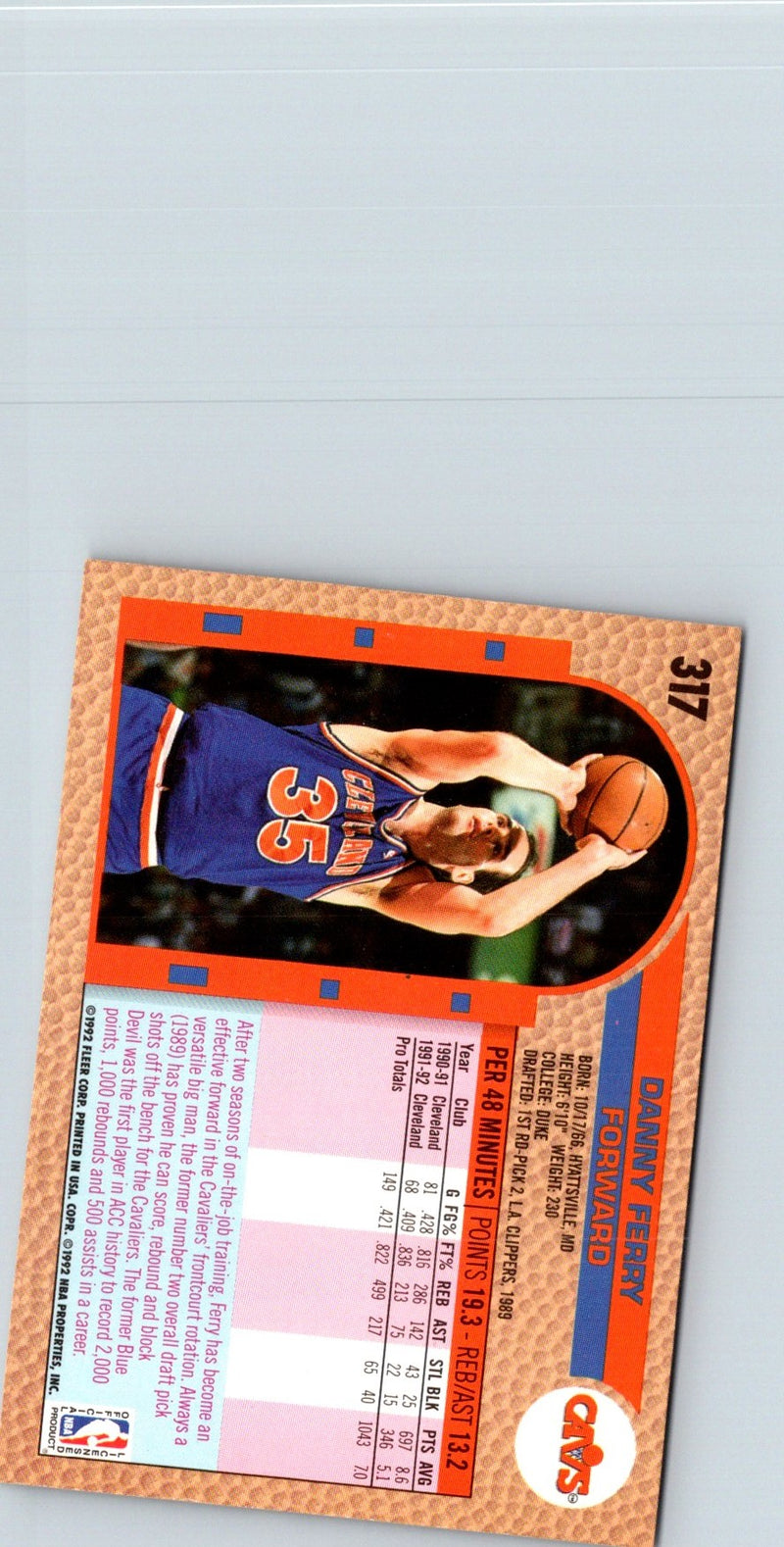 1992 Fleer Danny Ferry