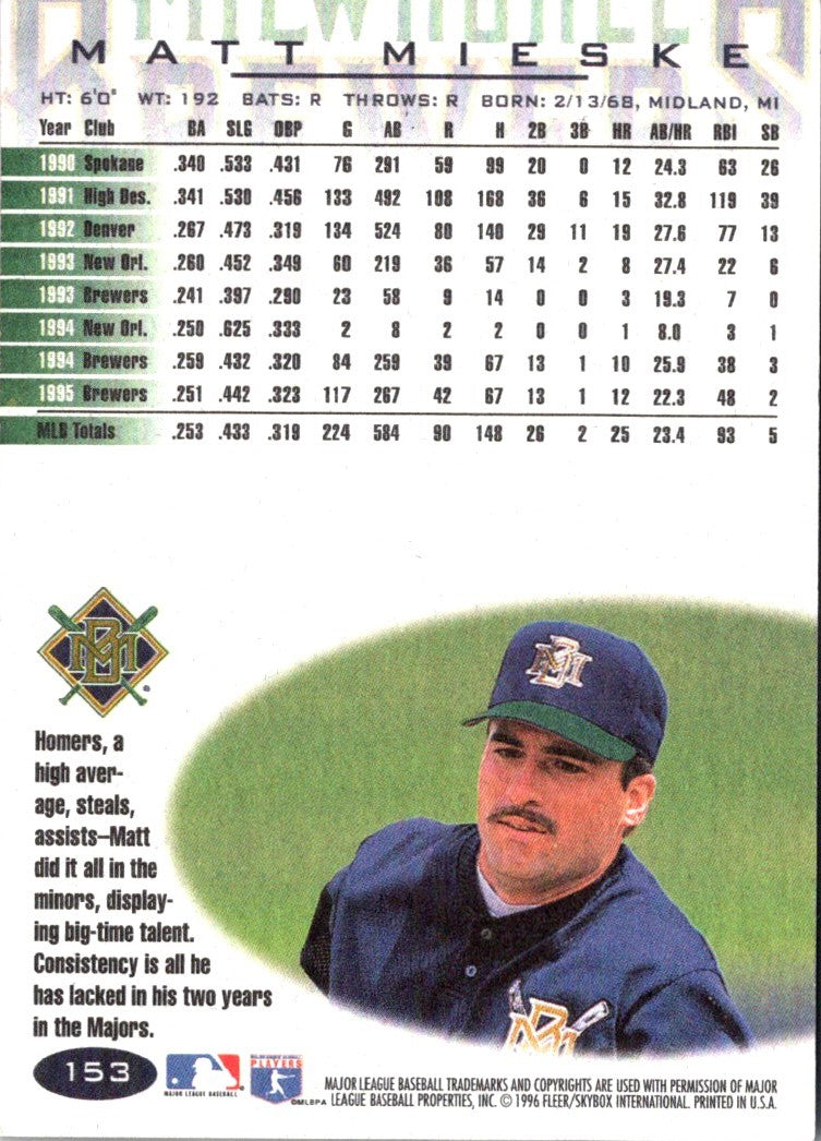 1996 Fleer Matt Mieske