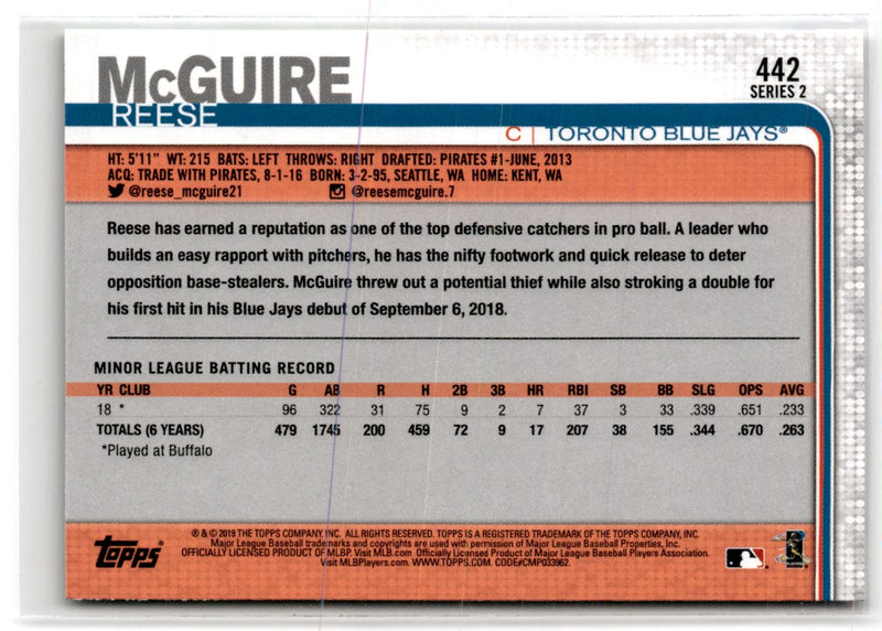 2019 Topps Reese McGuire