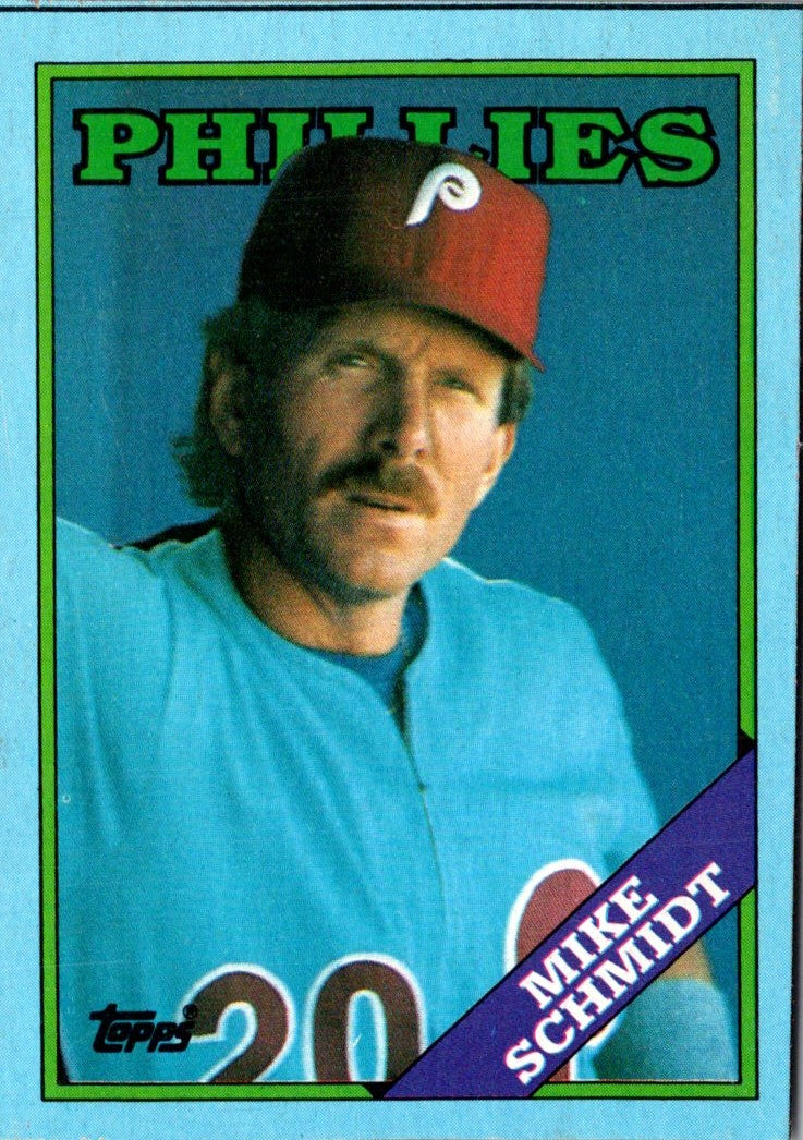 1988 Topps Wax Box Cards Mike Schmidt