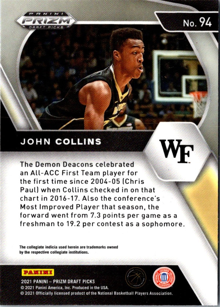 2021 Panini Prizm Draft Picks John Collins