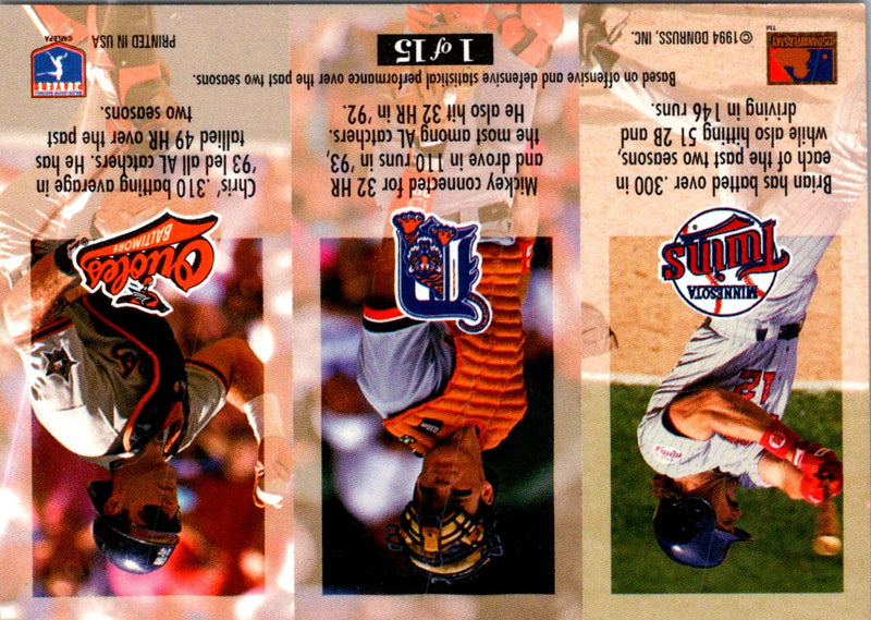 1994 Triple Play Medalists Chris Hoiles/Mickey Tettleton/Brian Harper