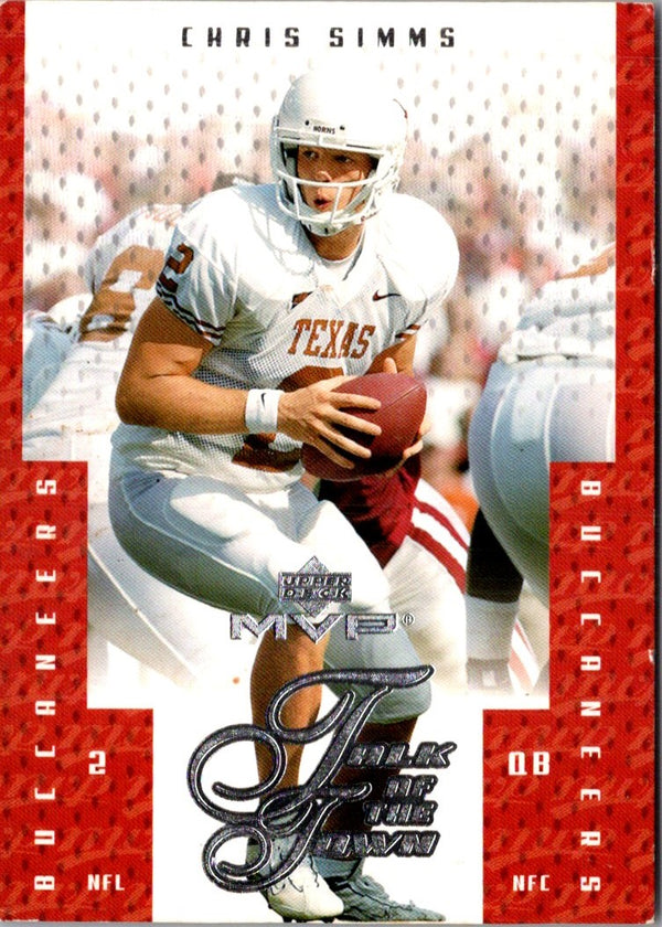 2003 Upper Deck MVP Talk of the Town Chris Simms #TT-39
