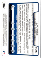 2012 Bowman Chrome Prospects J.T. Wise #BCP67