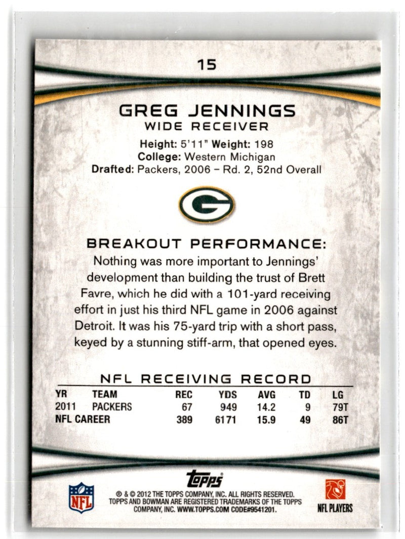 2012 Bowman Greg Jennings