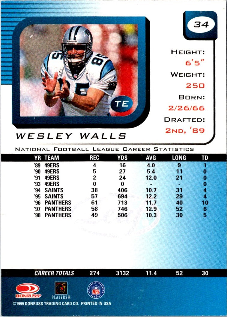 1999 Leaf Rookies & Stars Wesley Walls