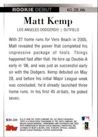 2006 Topps Updates & Highlights Rookie Debut Matt Kemp #RD-30