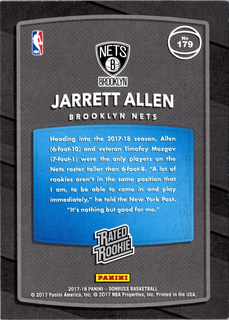 2017 Donruss Optic Blue Velocity Jarrett Allen